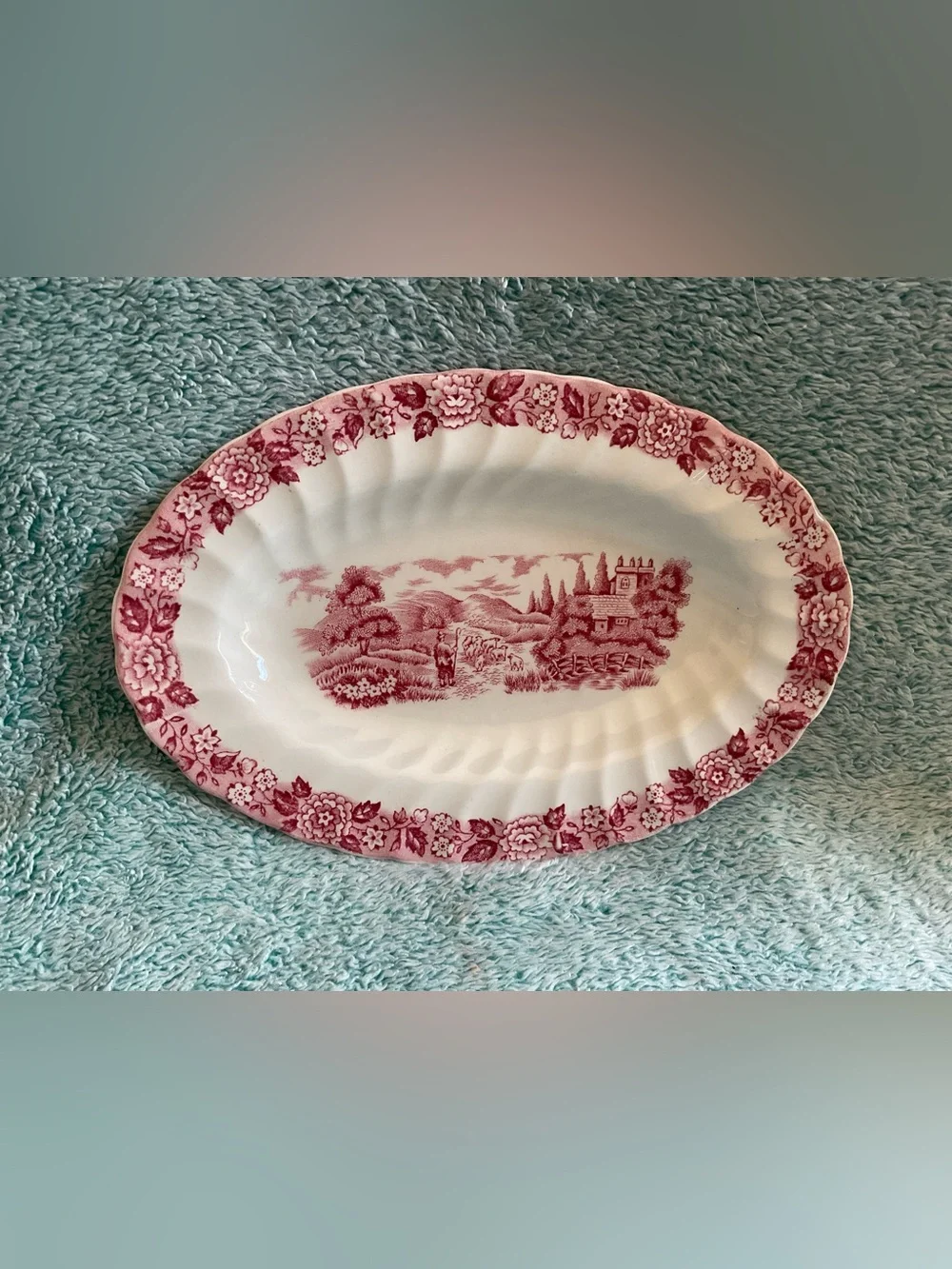 Homeland by Franciscan pink 8.75” Oval Serving Bowl England